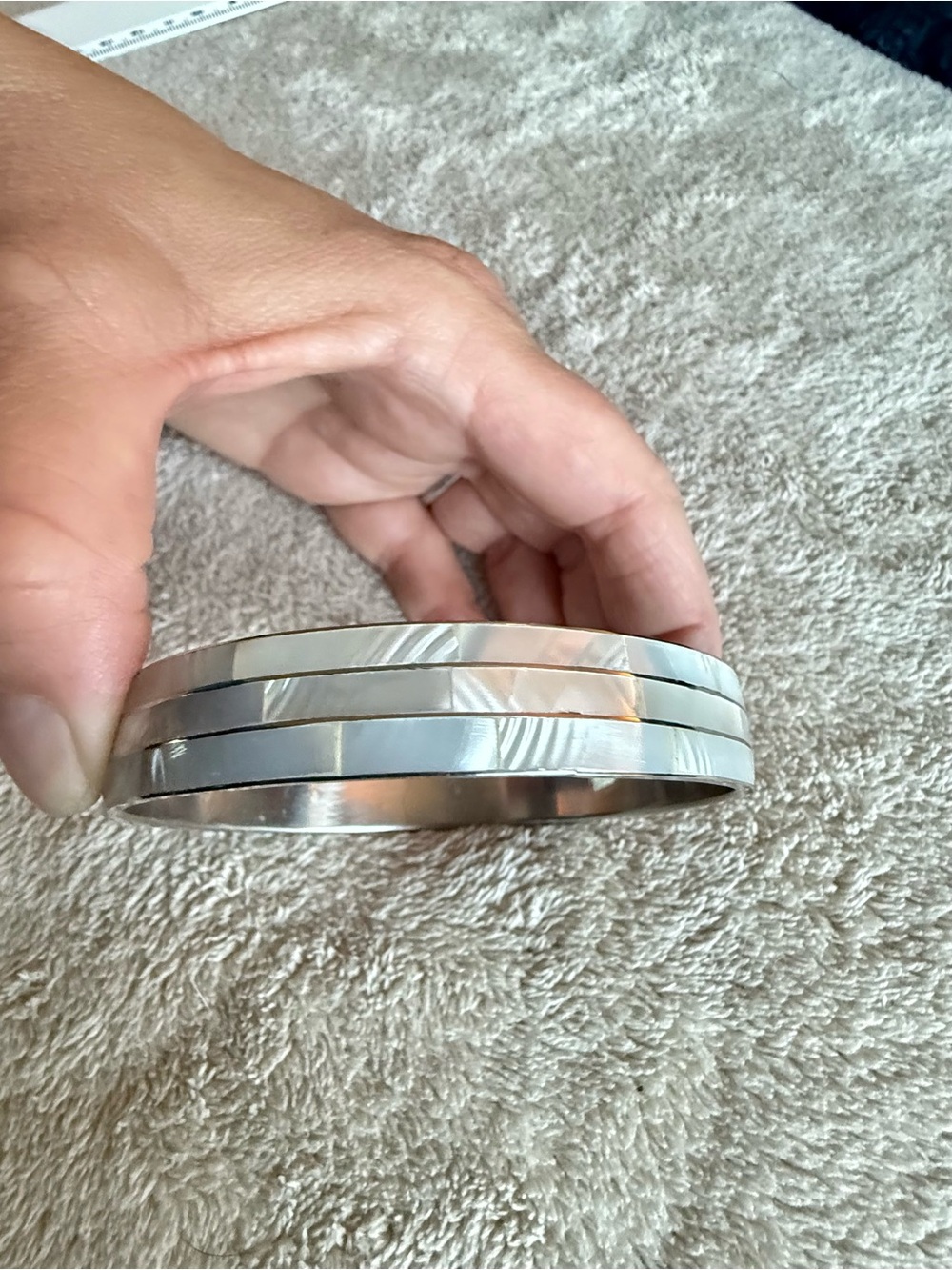 Mother of Pearl Shell Bangle Bracelet